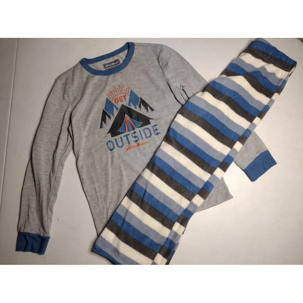 Eddie Bauer Kids Pajama Set Long Sleeve Top Pants 